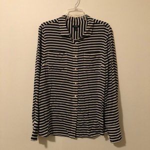 J Crew Factory Striped Silk Button Down